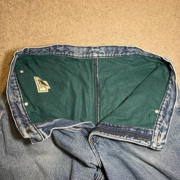 LL L.L. Bean Mens Double L Blue Jeans Fleece Lined 100% Cotton 36W 32L - Picture 7 of 12